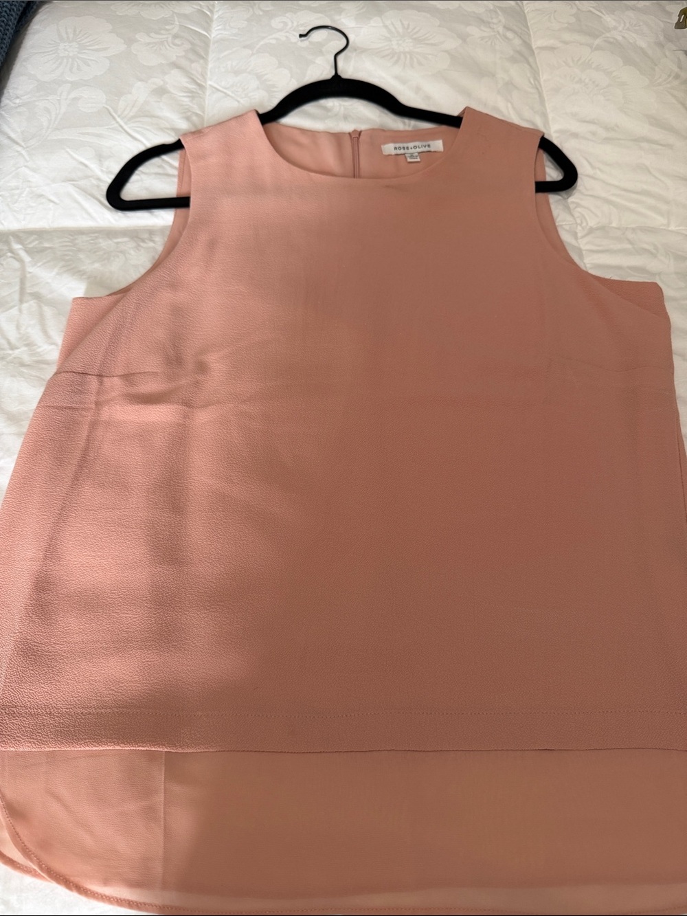 Rose & Olive Blush Pink Layered Shell Tank